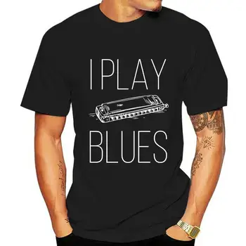 Férfi t-shirt Harmonika Eszköz Blues Zenész, szájharmonika(2) tshirt Női póló