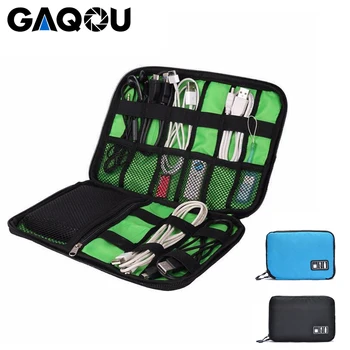 GAQOU Nylon Utazás Szervező A Dátum Sorban SD Kártya, USB-Kábel Digitális Készülék kamerájával Tároló Táska Elektronikus Kiegészítők