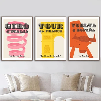 Grand Tour Kerékpáros Sport Plakátok Művészi Nyomatok Giro d ' Italia Idézet Vászon Festmény Modern Retro Fali Képek Tornaterem Fiú Szoba Dekoráció