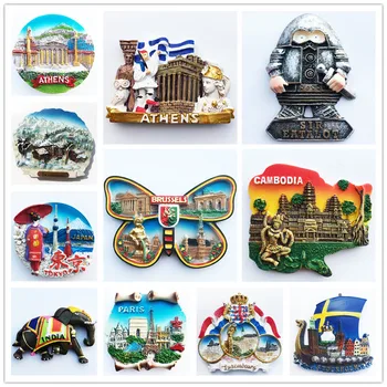 Görögország Kambodzsa, Svédországban, Indiában, Stb.Turisztikai Szuvenír Hűtő Mágnes Dekoráció Cikkek Kézműves Mágneses Hűtőszekrény