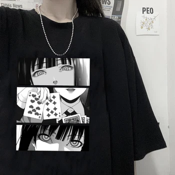 Japán Anime Kakegurui Vicces Póló Nők Y2K Esztétikai Grafikus póló Kawaii Manga Streetwear Tshirt Alkalmi Felső Póló Női