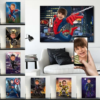 Kapcsold Magad A Marvel Pókember, Batman Vászon Poszter, Gyerek Szoba Dekoráció, Egyedi, Személyre Szabott Nyomtatás Wall Art A Gyerekek Ajándék