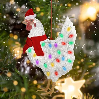 Karácsonyi Sál Csirke Medál Fa Ünnep Hnaging Dekoráció 2021 Karácsonyi Csepp Díszek a Fára, lakberendezés Navidad Noel