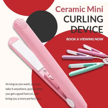Kerámia Mini-Haj-Hajegyenesítőt Curling Lapos Vas Vas-Haj, Új rózsaszín hullámos lemez elektromos hajsütő vas curl Hordozható St