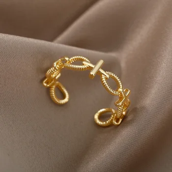 Közös Csülök Gyűrűk Nők Állítható Nyitott Rozsdamentes Acél Csavar Ujj Gyűrű Vintage Esztétikai Esküvői Jewerly Ajándék anillos