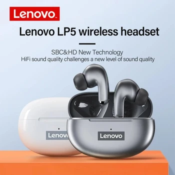 Lenovo LP5 TWS Vezeték nélküli Bluetooth Fülhallgató Bass Sztereó Zene Sport Fülhallgató Töltése Esetben Headset Android IOS Okostelefonok
