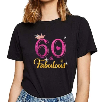 Maximum Póló Nők 60 mesés queen 60-ik születésnapját Alkalmas Feliratok Rövid Női Tshirt