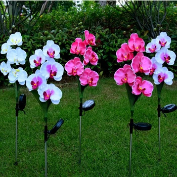 Napelemes Lámpa LED Pillangó Orchidea Gyep Kültéri Vízálló Garden Villa Lily Kerítés Fény Karácsonyi Dekoráció Fénycső