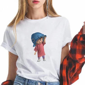 Női T-shirt A Disney Monsters University Aranyos Lány Nyomtatás Oroszország Női Felsők футболка Női Ruházat Ingyenes Szállítás