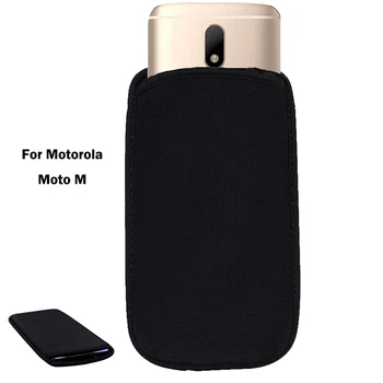 Puha, Rugalmas Neoprén Védő Fekete Tok A Motorola Moto M XT1663 XT1662 Rugalmas Ujjú univerzális táska Ügyben