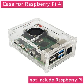 Raspberry Pi 4 Akril Esetben Átlátszó Doboz Shell támogatást CPU Hűtő Ventilátor a Raspberry Pi 4 Modell B