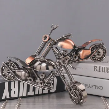 Retro Harley Motoros Modell Kreatív Nappali Bor Kabinet Teraszon Asztal Fém Kézműves Bútorok