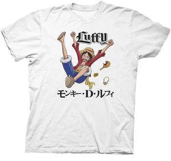 Ripple Junction Férfi One Piece Anime-T-Shirt - Egy Darab Férfi Divat Póló - Majom Luffy Tee