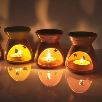 Romantikus Olaj Illata Olaj Aromaterápiás tealight gyertyatartók Fortyogó Granulátum Kerámia Eszközök B88