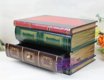 Régi Tömör Fa Könyvet Modell Tároló Doboz Dekoratív Ajándék Kézműves Díszítés Kiegészítők Otthoni, Irodai, illetve Könyv Szekrény