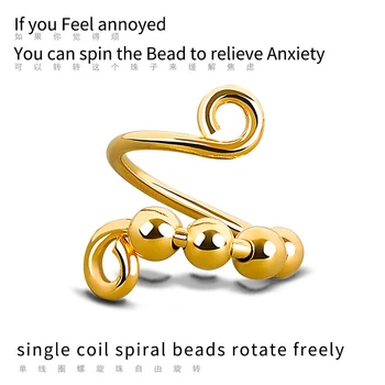 SMJEL Új, Szokatlan Szorongás Gyűrű Nők Férfiak Futó Fidget Gyűrű Gyöngyökkel Aggódj, stresszoldó Ékszer Állítható Gyűrű Spinner Ajándék