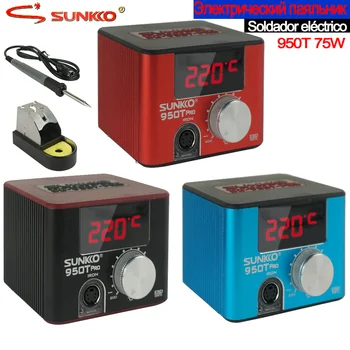 SUNKKO 950T forrasztópáka Elektromos 75W Hordozható Állítható Hőmérséklet Mini Forrasztani Állomás Digitális LED Kijelző T12 Javító Eszközök