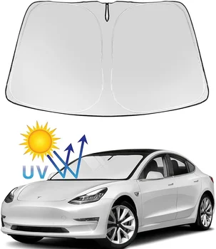 Tesla Model Y Modell 3 Szélvédő Napernyő, Összecsukható Napellenző Protector Nap Árnyékba Borító