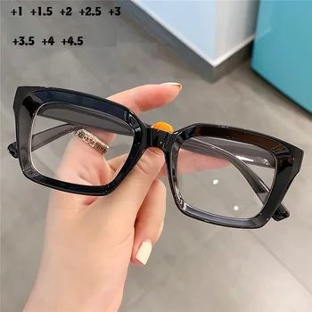 Túlméretezett Tér Olvasó Szemüveg Unisex Női Férfi Optikai Szemüveg Luxus Márka Eyeglaases +1.0 +1.5 +2.0 +2.5 +3.0 +3.5 +4.0