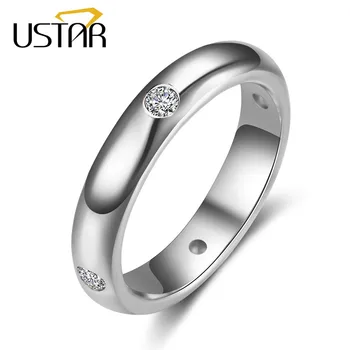 USTAR AAA Cirkon Gyűrűk női ezüst színű Esküvői gyűrű női judit Osztrák Kristály Ékszerek kiváló minőségű