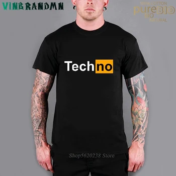 Vicces póló férfi Felsők Pólók Techno T-Shirt Szexi Techno Hub 2 Levél Nyomtatás Pamut Ujja Humor Stílus tshirt Techno logo tee póló