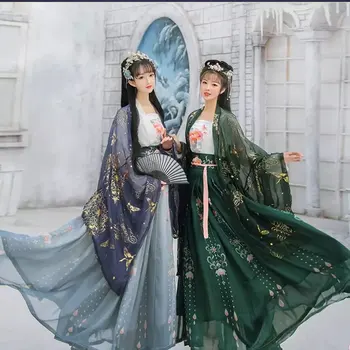 XinHuaEase Eredeti Hanfu Dreses Női Hiteles Kínai Stílusú Ősi Tündér Jelmez Derék szung-Dinasztia 4pc Meghatározott Cosplay Ősz