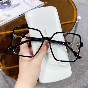 Új művészet Retro Túlméretes Négyzet alakú keret, márka, design, kényelmes anti kék lapos lencse diák, szemüveges férfi olvasó szemüveg szemüveg