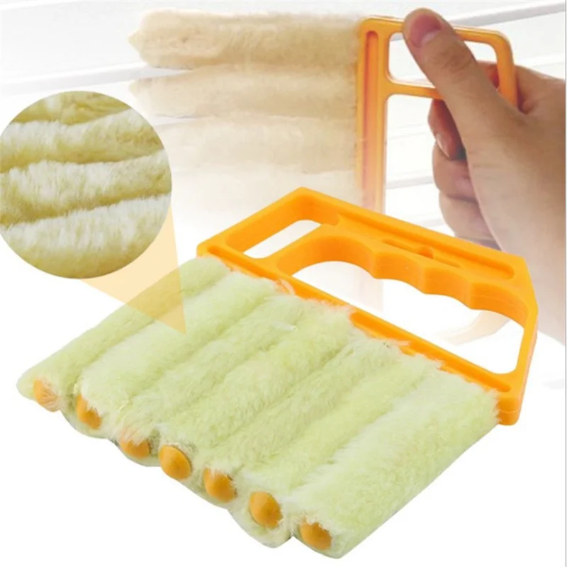 Hasznos Mikroszálas Ablak tisztító kefe légkondícionáló Duster tisztább a mosható velencei vak penge tisztítókendővel 2