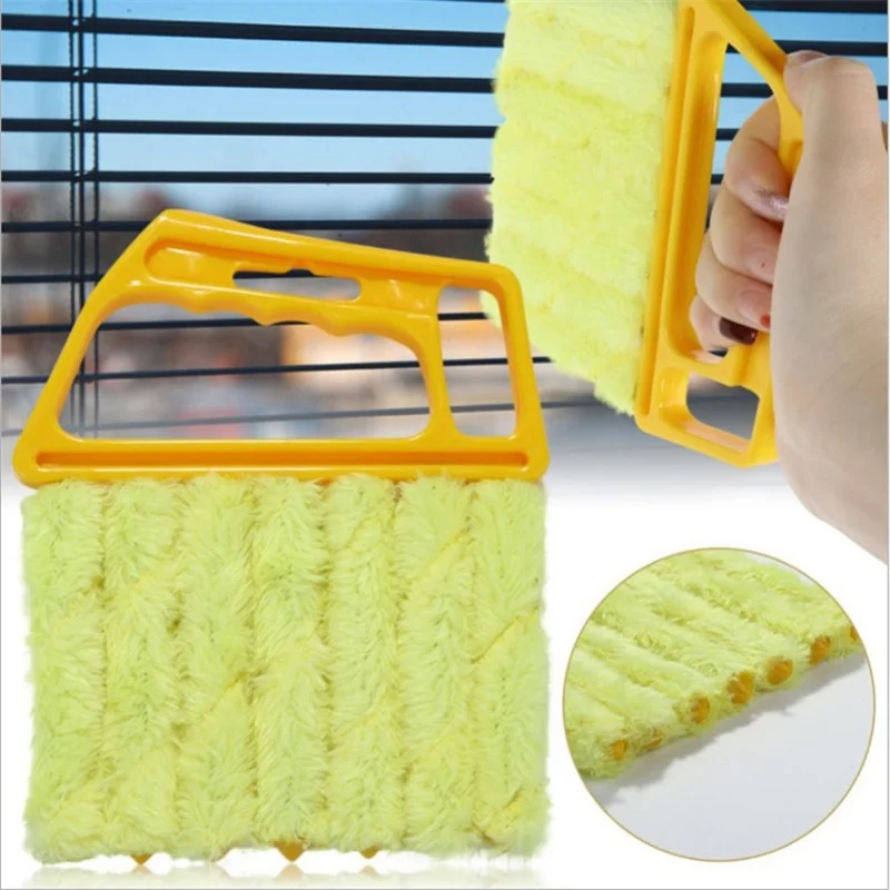Hasznos Mikroszálas Ablak tisztító kefe légkondícionáló Duster tisztább a mosható velencei vak penge tisztítókendővel 5