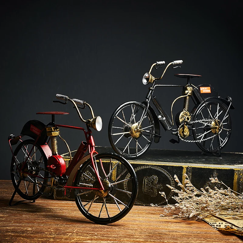 Retro Vas Kerékpár Modell Kreatív Lakberendezési Nappali Könyvespolc Hálószoba, Kávézó, Étterem Asztali Karácsonyi, Születésnapi Ajándék 2