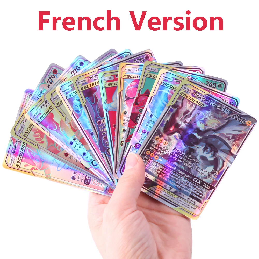 Pokemon francia Változat Kártyák GX VMAX legkelendőbb Játék Kártya TAKARA TOMY Ragyogó Gyűjtemény Kereskedelmi Gyerek Játékok, Harci Kártya Ajándékok 4
