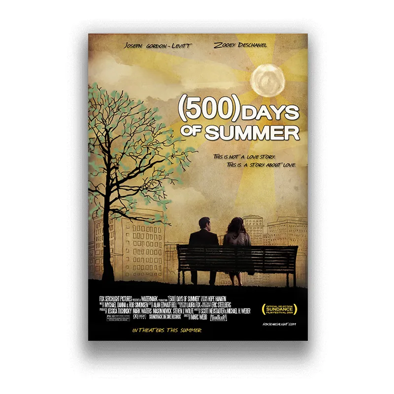 500 Nap Nyár, Fehér Bevonatos Papír poszter klasszikus, régi film poszter retro nosztalgia fali matricák Haza 3