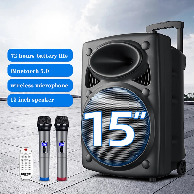 150W Kocsi Hordozható Bluetooth Hangszóró Vezeték nélküli Kültéri bálban K Dalt Boombox 4D Sztereó Mélynyomó hangdoboz Music Center 1