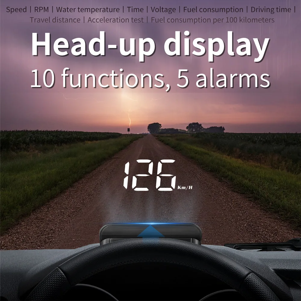 Head Up Display Autó Nyomtávú Új M5 HUD OBD2 RPM Sebesség, Üzemanyag-Fogyasztás Hűtőfolyadék Feszültség Alkalommal, Elektronikus fordulatszám-túllépés Riasztás 1