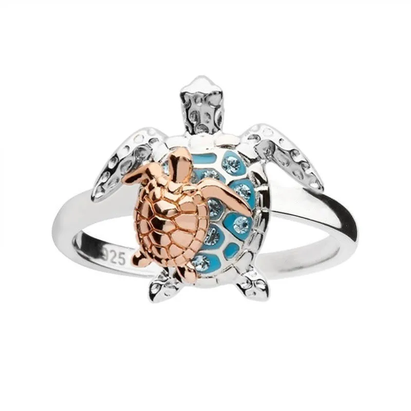 Aranyos Óceáni Teknős Női Gyűrű Egyszerű, Természetes Kristály a Jubileumi Party Gyűrű, Ékszerek, 2022 Tartozékok 3