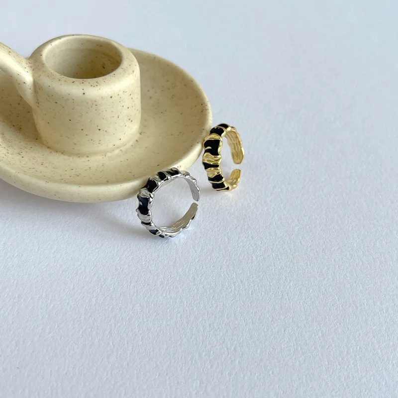 Design Szabálytalan francia Index Ujj Gyűrű Egymásra Epoxi Geometriai Tér Gyűrű Ins Vad koreai Nyitva Ékszerek, Gyűrűk, Nők 1