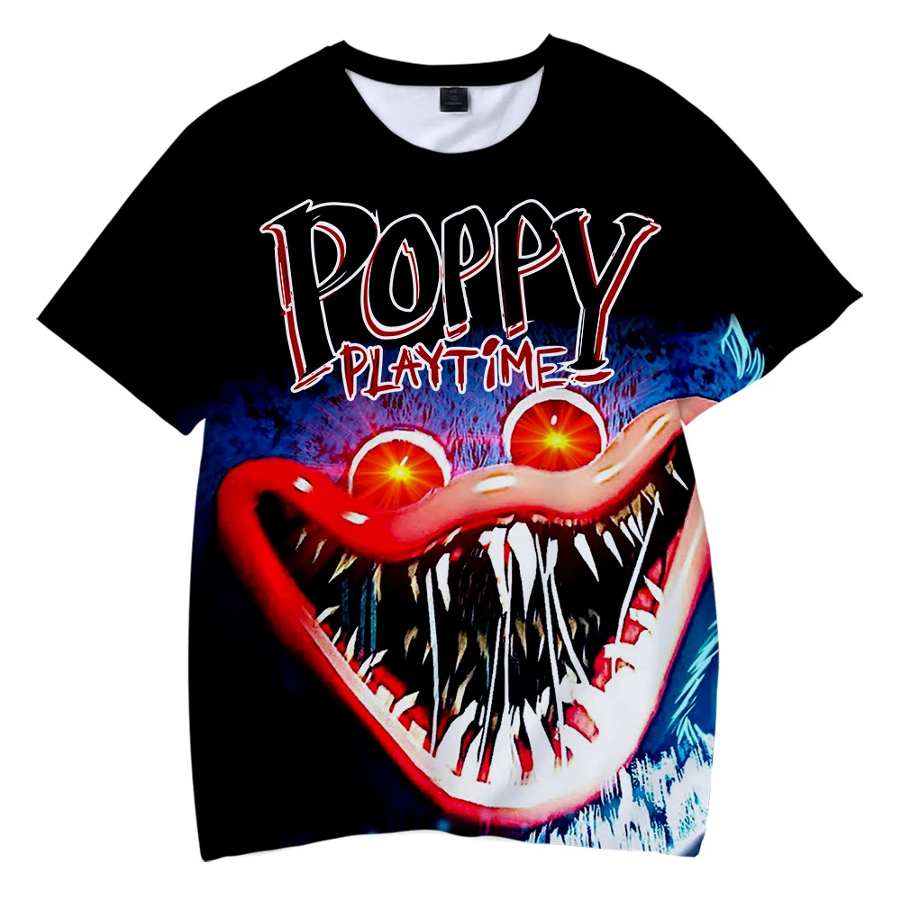 Poppy Játék 3D-s póló, Férfiak, Nők, Fiúk, Lányok, Gyerekek Cica Ölelést O-Nyakú, Rövid Ujjú Vicces Tshirt Anime Rajzfilm Streetwear Maximum 5