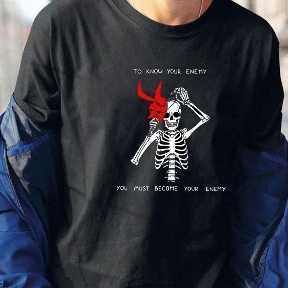 VIP HJN Tudni, Hogy Az Ellenség Graphic Tee Csontváz, Illusztrációk, Sorozat Női Póló T-shirt Harajuku Hpister póló 4