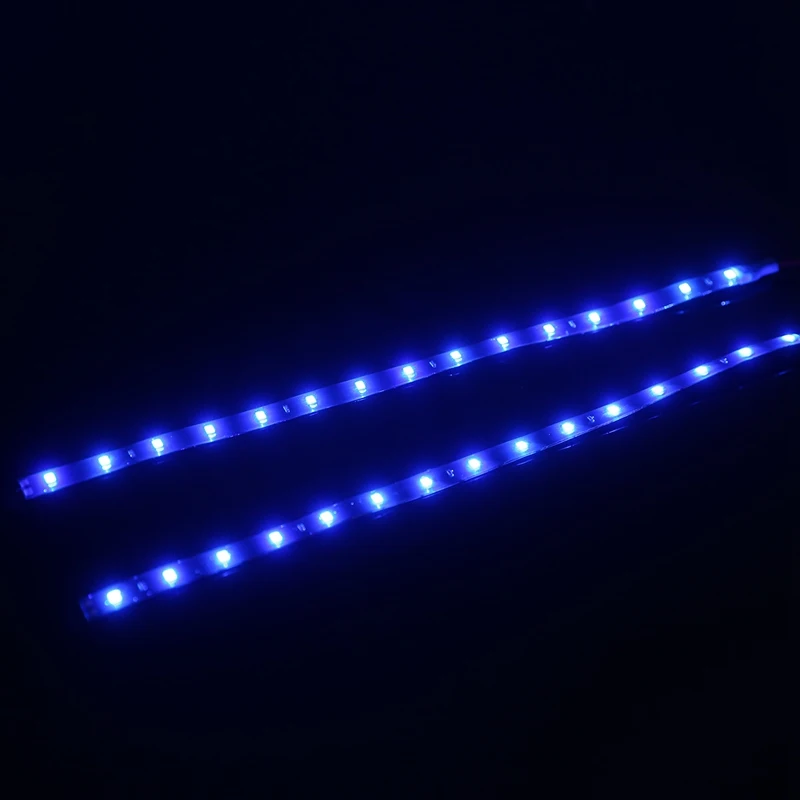 4db 30cm Kék 3528 15 SMD LED-es Flexibilis Lámpa Vízálló Az Otthoni Kerti Autó Nagy teljesítményű LED Szalagok Cső Dekoratív Lámpa 1