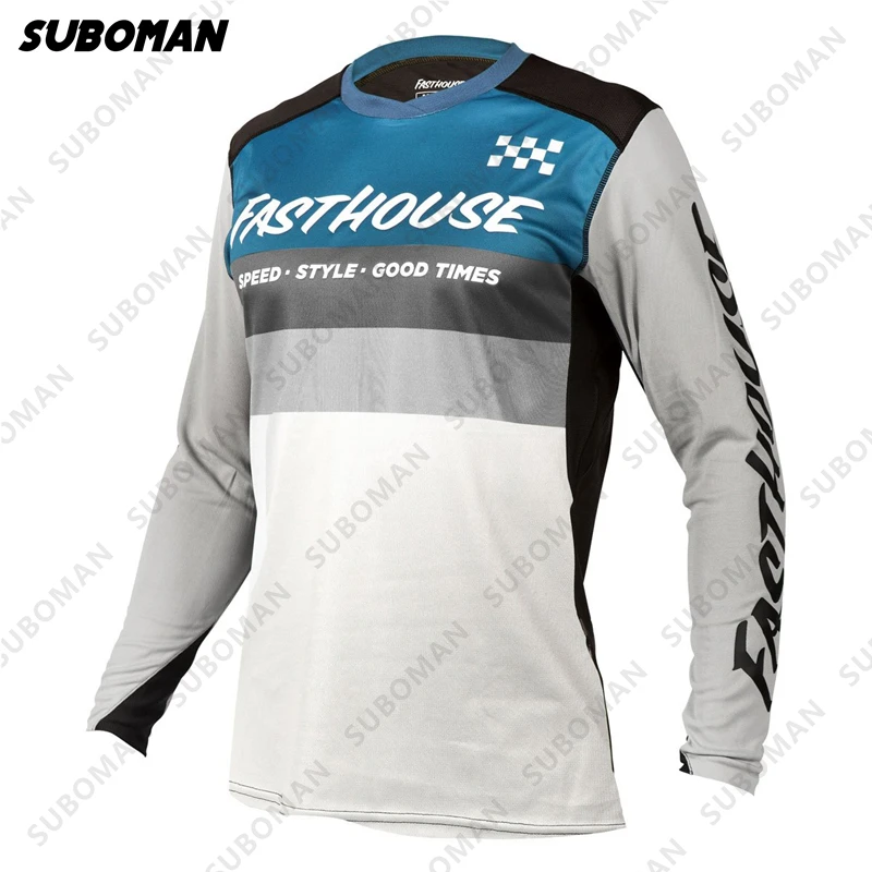 2021 fasthouse high-end férfi motoros lovagolni egy mountain bike downhill BMX sport enduro T-shirt lélegző, hosszú ujjú blúz 0