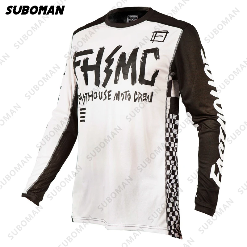 2021 fasthouse high-end férfi motoros lovagolni egy mountain bike downhill BMX sport enduro T-shirt lélegző, hosszú ujjú blúz 1