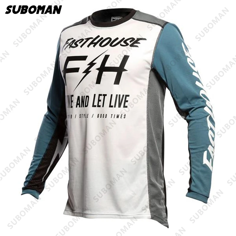 2021 fasthouse high-end férfi motoros lovagolni egy mountain bike downhill BMX sport enduro T-shirt lélegző, hosszú ujjú blúz 4