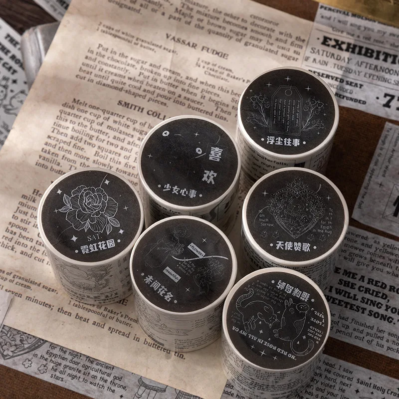 Magic Show-Washi Tape Antik Japán Maszkoló Szalagok Dekorációs Scrapbooking Kellékek Folyóiratok Tervezők Diy Kézműves Ajándék Wrap 1