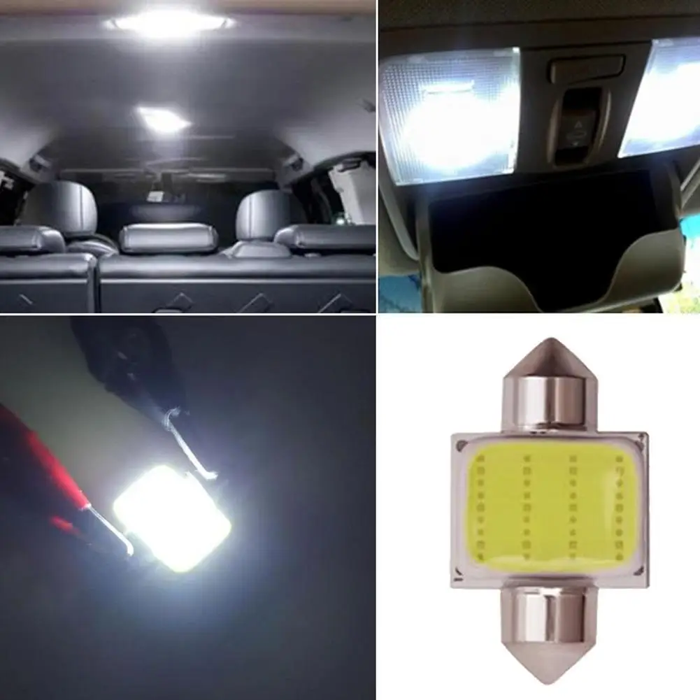 1/2db 31mm-es Girland LED olvasólámpa 12SMD COB Fehér Izzók Auto Ház Tető Autó Lámpa Búra Fény Automatikus Belső olvasólámpa 2