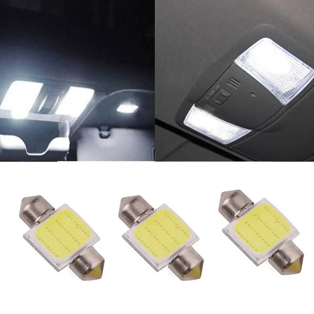 1/2db 31mm-es Girland LED olvasólámpa 12SMD COB Fehér Izzók Auto Ház Tető Autó Lámpa Búra Fény Automatikus Belső olvasólámpa 3