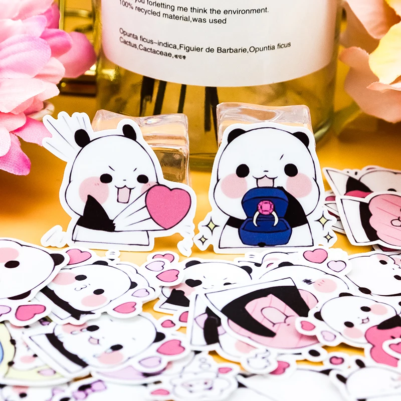 40pcs Kreatív Aranyos Self-made panda Állat DIY Matricák Napló Album Dekoráció scrapbooking gyermek írószerek matrica kawii 1