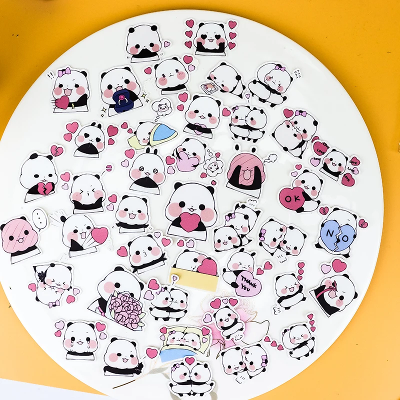 40pcs Kreatív Aranyos Self-made panda Állat DIY Matricák Napló Album Dekoráció scrapbooking gyermek írószerek matrica kawii 3