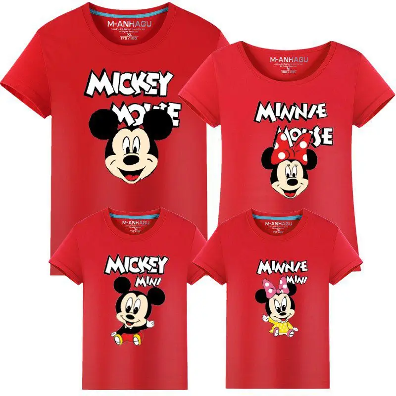 A Disney Család Mickey Egér póló baba-mama Ruházat Mama, valamint Mini Ruha póló Pamut Nézd Fiúk Anya Anya Ruhák 0