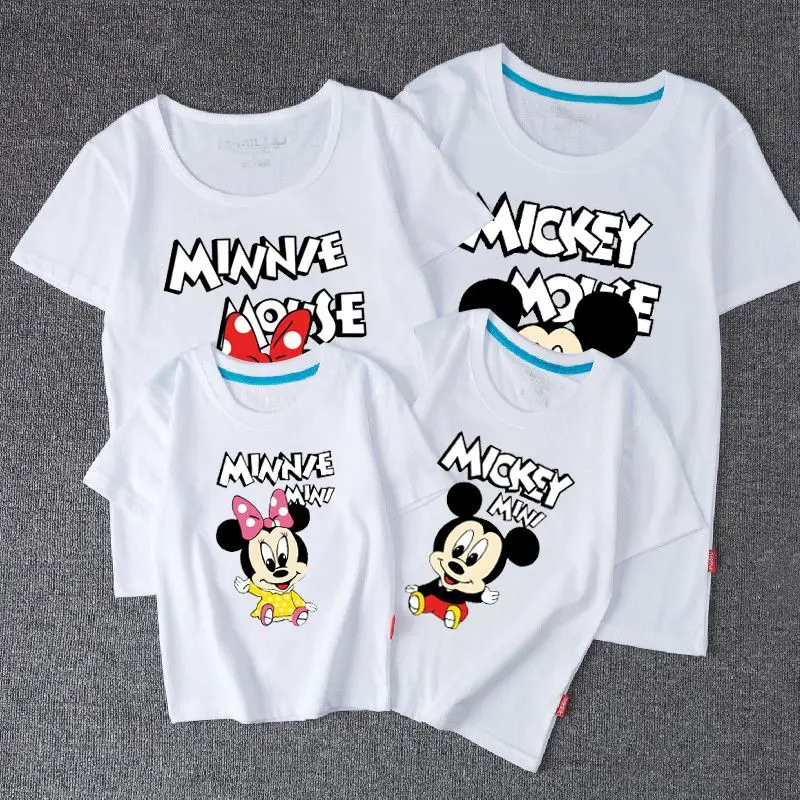 A Disney Család Mickey Egér póló baba-mama Ruházat Mama, valamint Mini Ruha póló Pamut Nézd Fiúk Anya Anya Ruhák 2