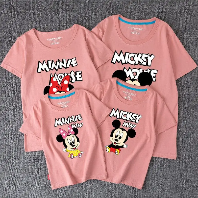 A Disney Család Mickey Egér póló baba-mama Ruházat Mama, valamint Mini Ruha póló Pamut Nézd Fiúk Anya Anya Ruhák 3